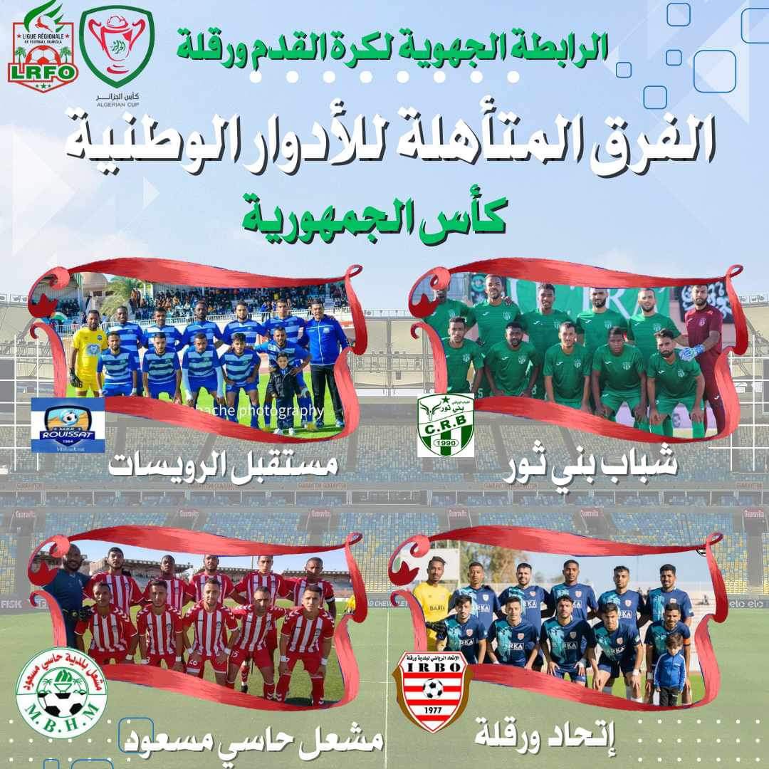 الفرق المتأهلة لدور 32 كأس الجمهورية صنف اكابر